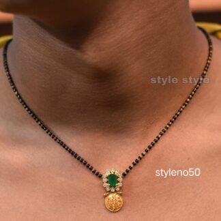 One Gram Gold Black Beads Chain Jewellery