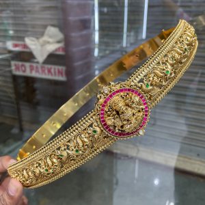 Gold-plated Nakshi Hipchain With Laxmi design