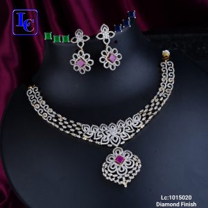 CZed Diamond Necklace With Changeable Stones