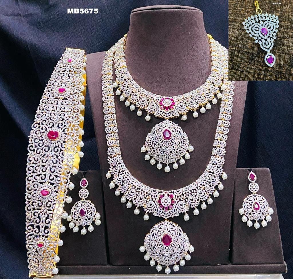 CZ Diamond Bridal Jewelry Set For Women