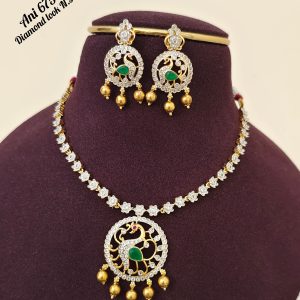 Stylish Cz Diamond Necklace With Hangings