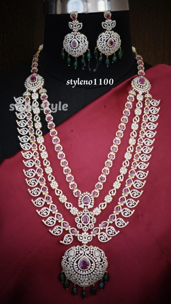 Heavy CZ Diamond Haram For Brides