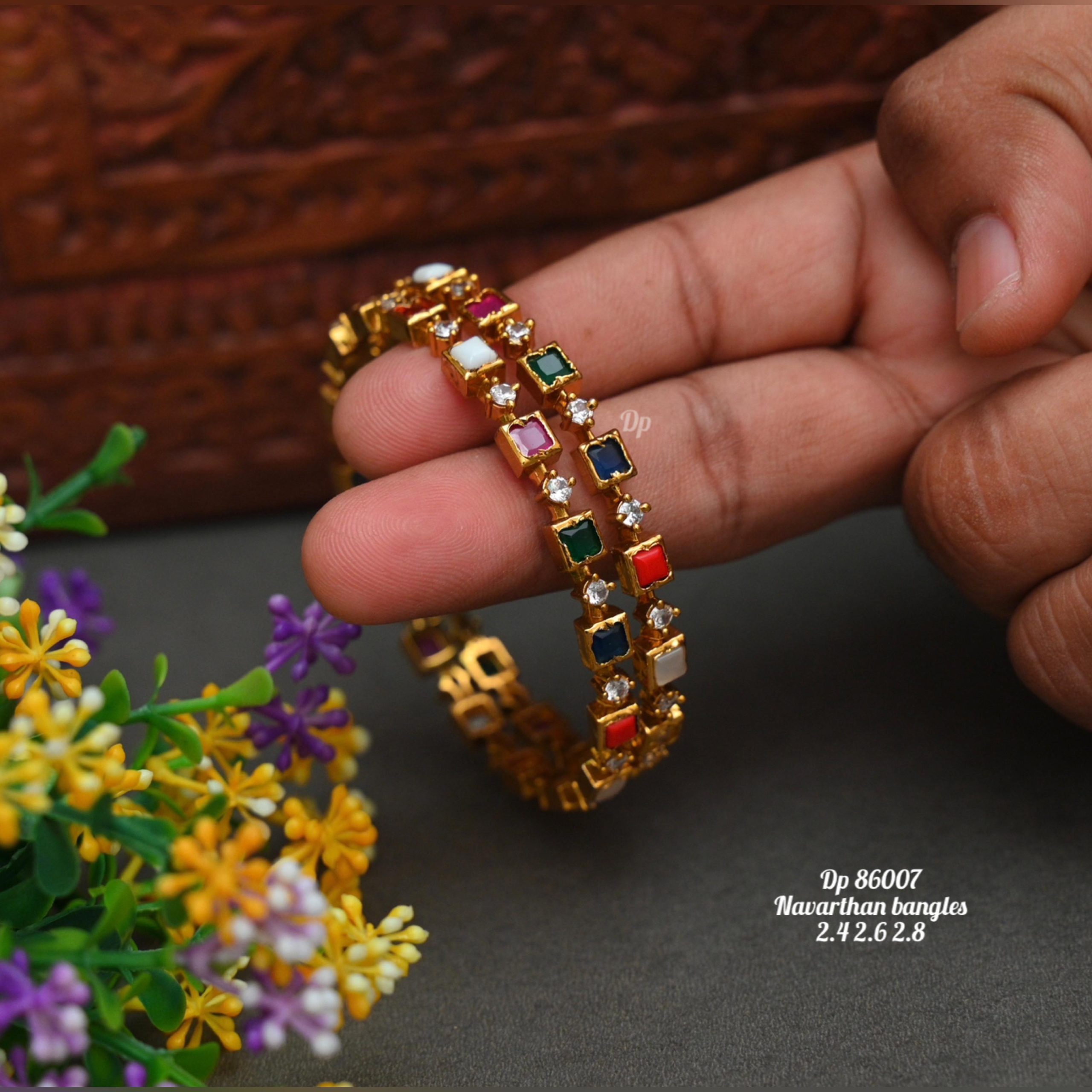 CZ Navaratan Bangles Set Online