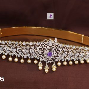 Heavy Bridal Vaddanam In CZ Stones
