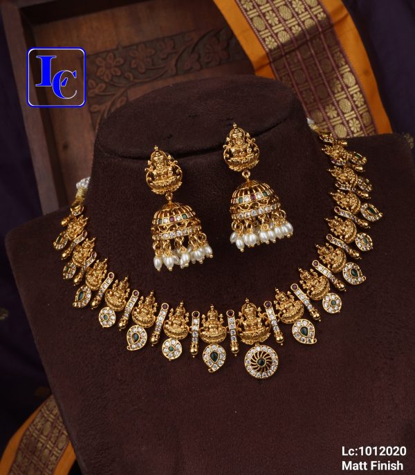 Bottu Mala Lakshmi Devi Necklace | Urvaa | One Gram Gold Bottu Mala ...