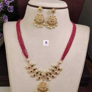 Ruby Pink Beads Necklace