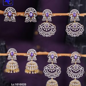 4 in 1 Multi Cz Stone Earrings