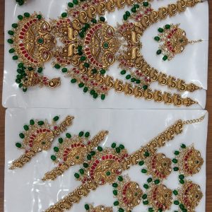 Matt Finished Kempu Studded Heavy Bridal Set
