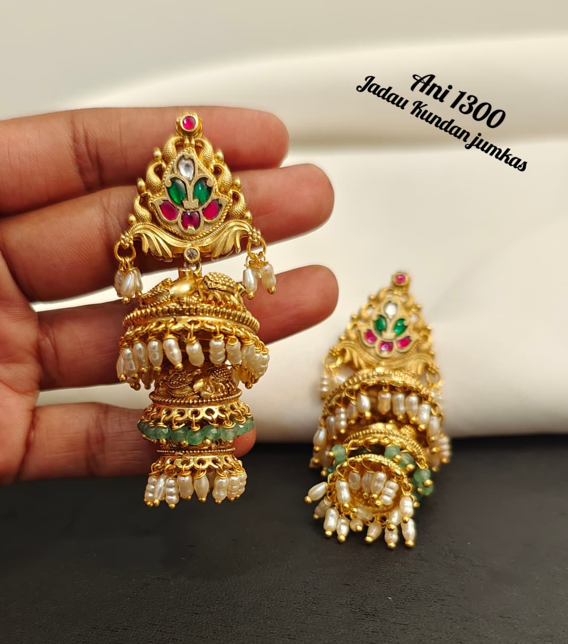 Jadau Kundan Bridal Jhumkas