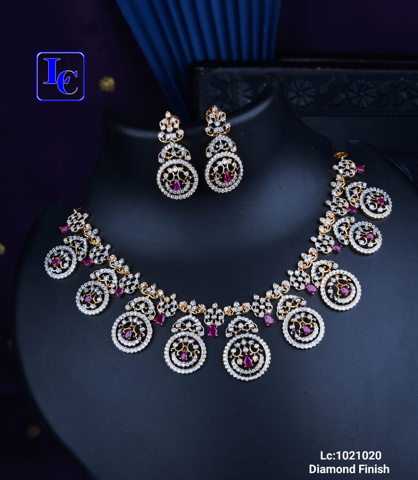 Simple Ruby Necklace Set