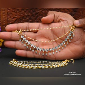 CZ Diamond Earchains Latest