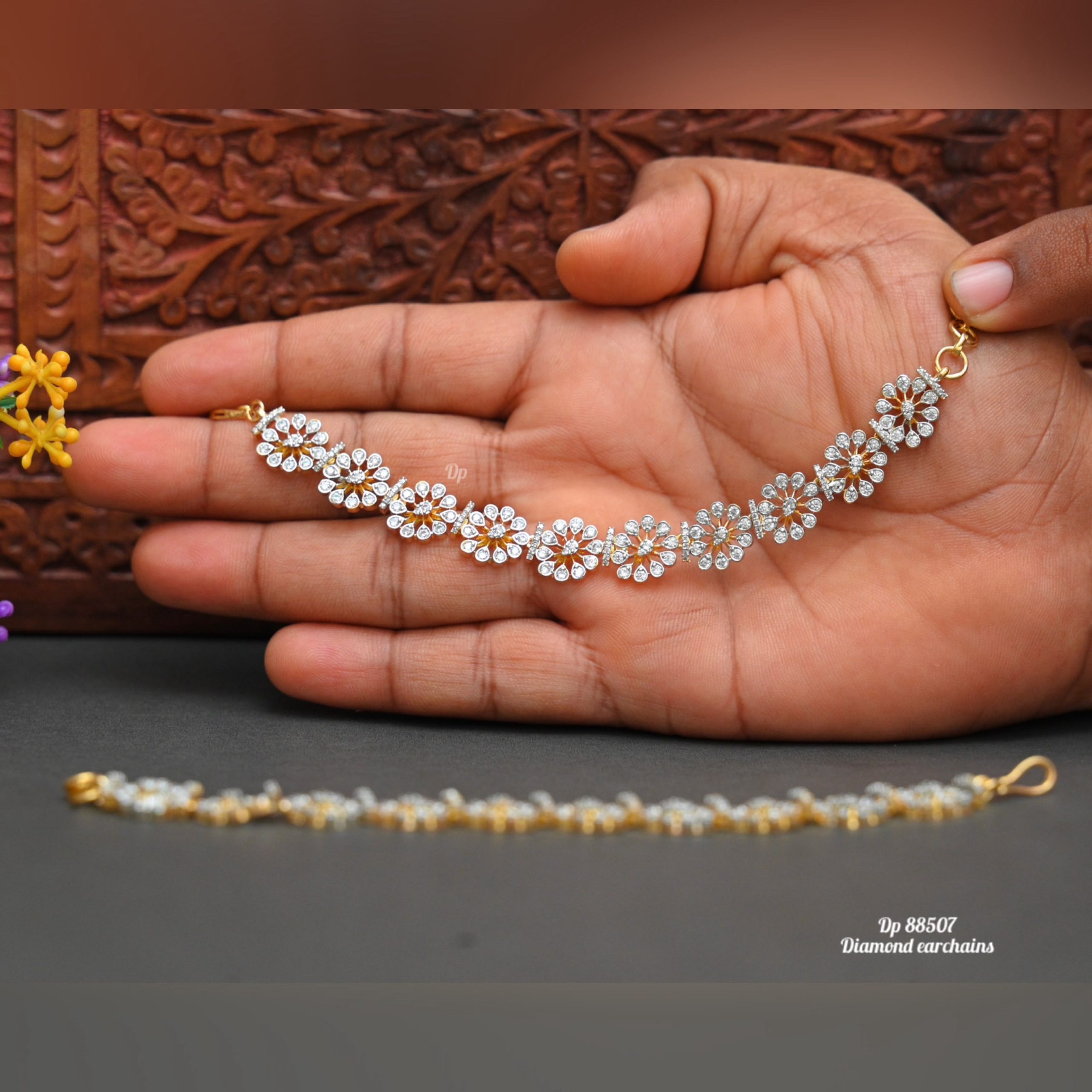 Simple CZ Diamond Ear Chains Latest - Image 7