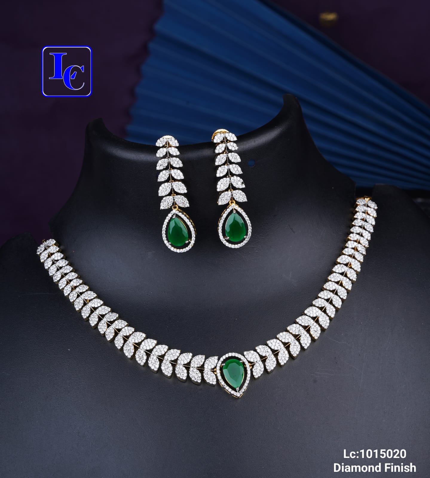 Simple CZ Necklace Wth Earrings - Image 2