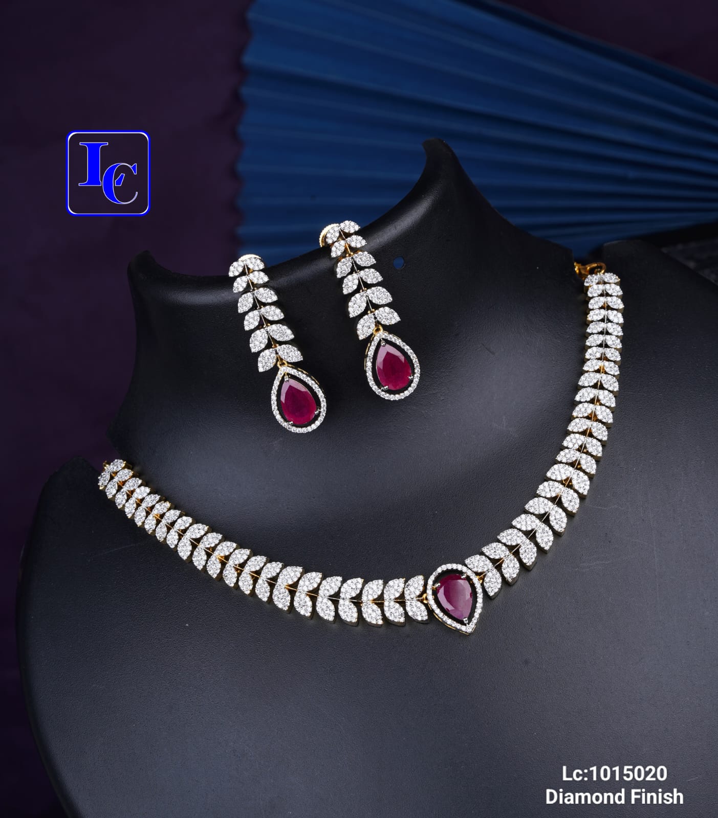 Simple CZ Necklace Wth Earrings