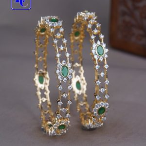 Pink Bangle Set With Stones