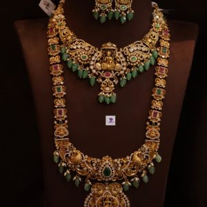 One Gram Gold Antique Kempu Bridal Set