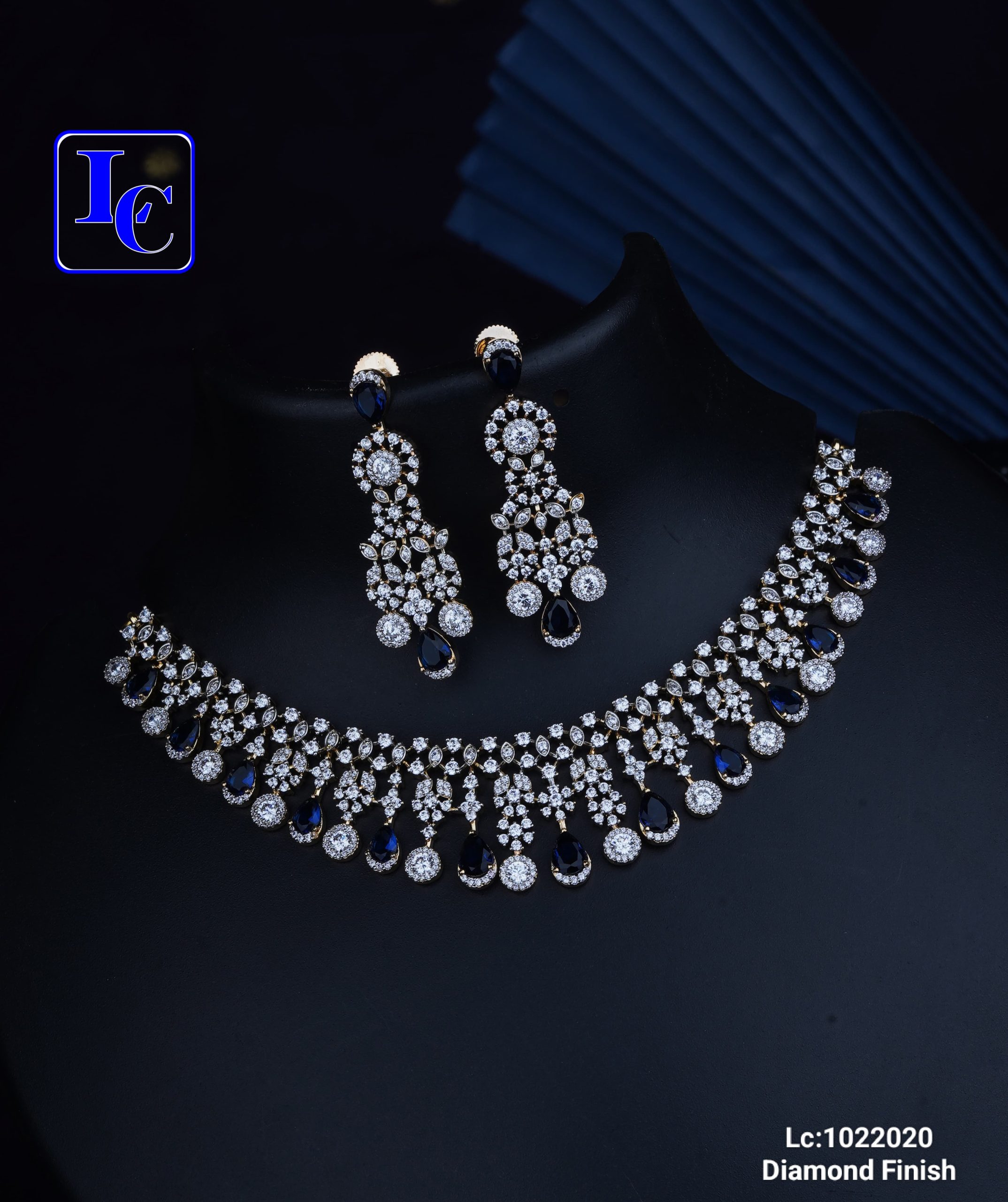 Simple CZ Necklace Wth Earrings - Image 3