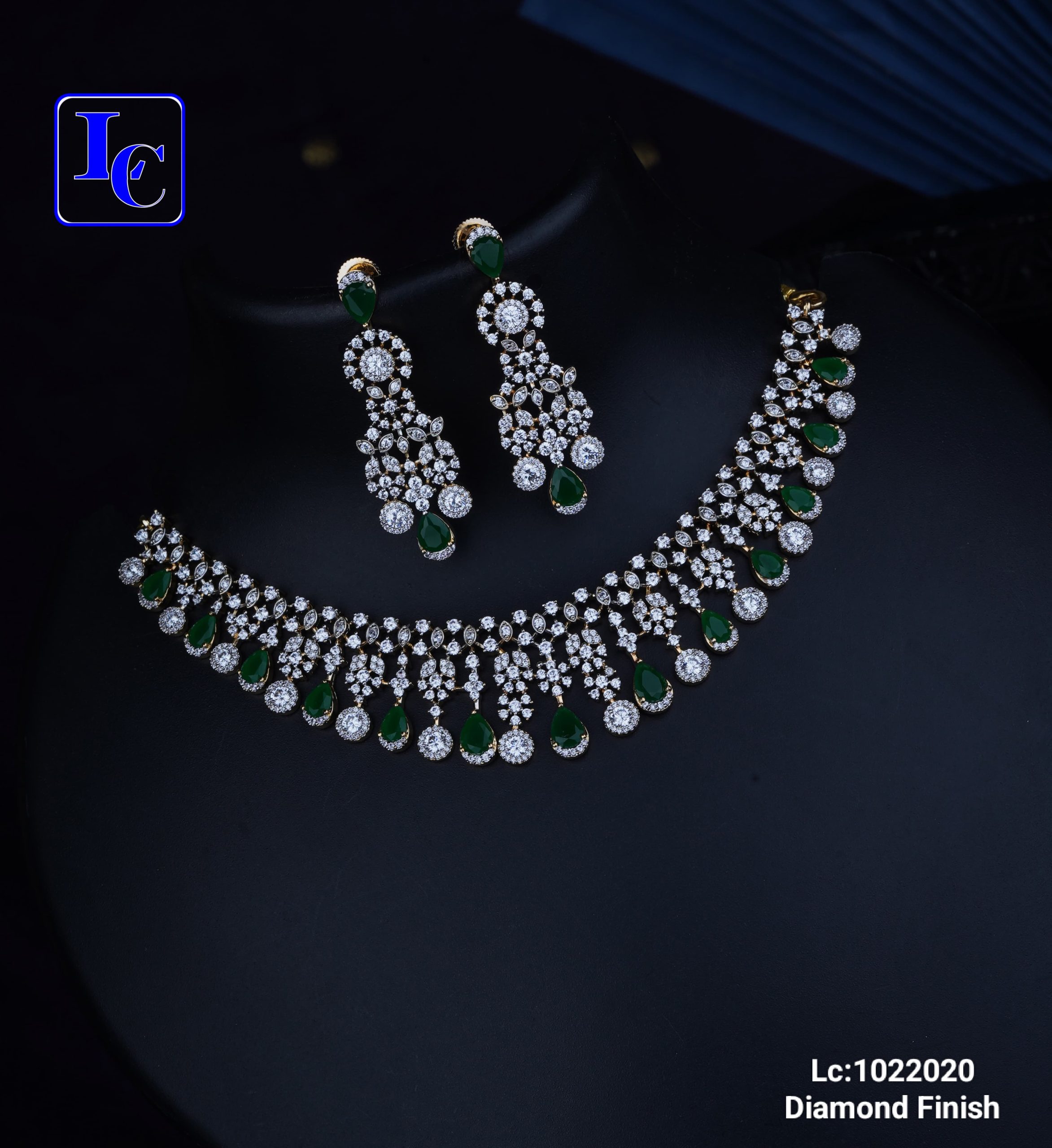 Simple CZ Necklace Wth Earrings - Image 4